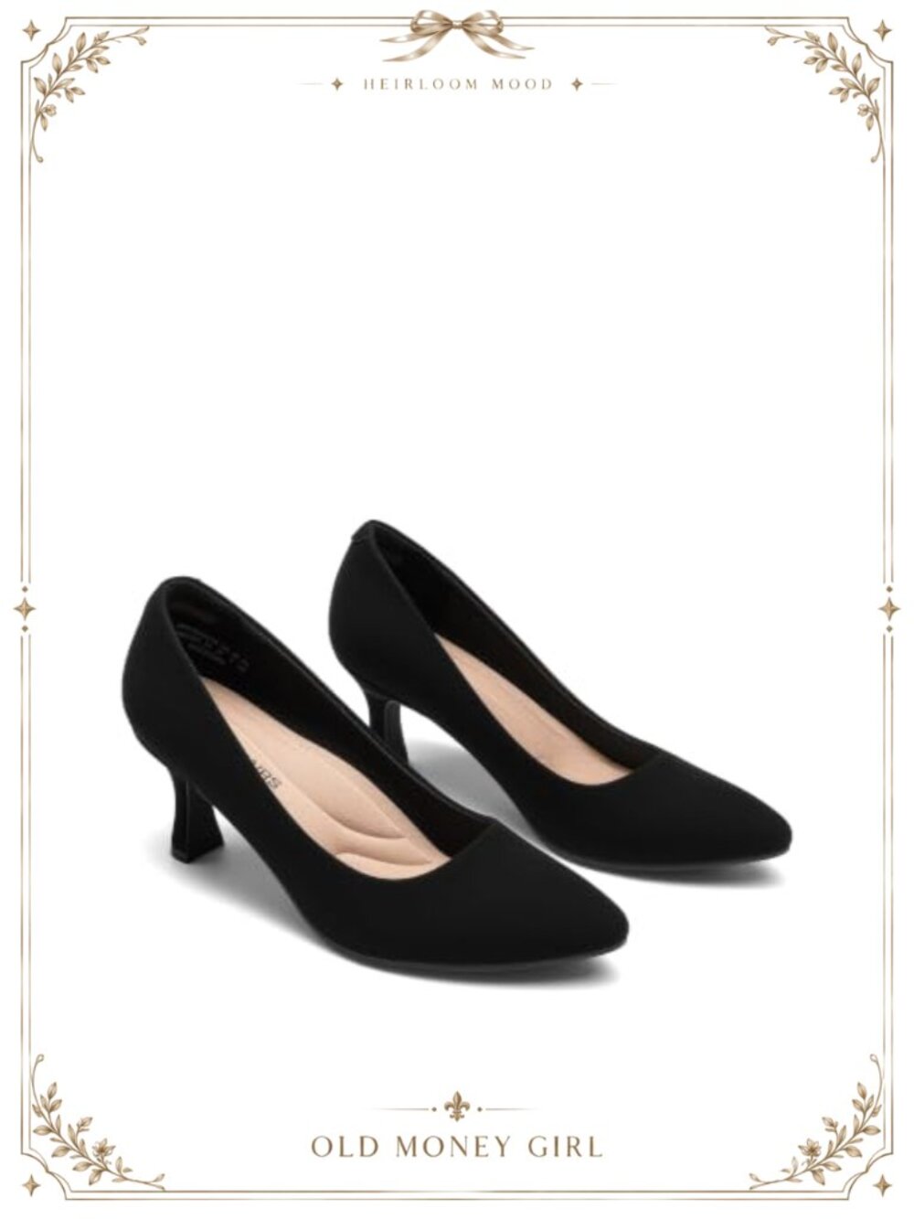 Women's Pointed Toe Kitten Heel Pumps Faux Leather Dress Shoes